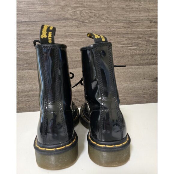 Dr. Martens 1460W Black Patent Leather Boots Women's Size 6 Lace Up - Picture 5 of 7